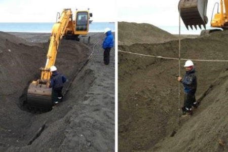  Beach burial process of cable & depth of burial verification