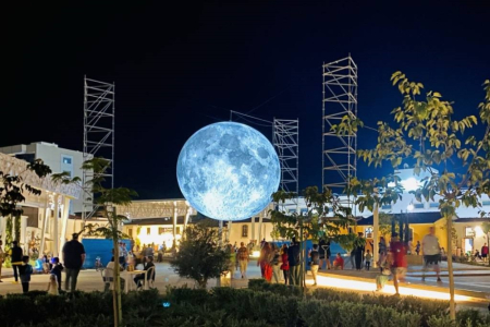  1.1 MUSEUM OF THE MOON_Scaffold Towers assembled at Zouhouri Square in Larnacacaffold Towers assembled at Zouhouri Square in Larnaca